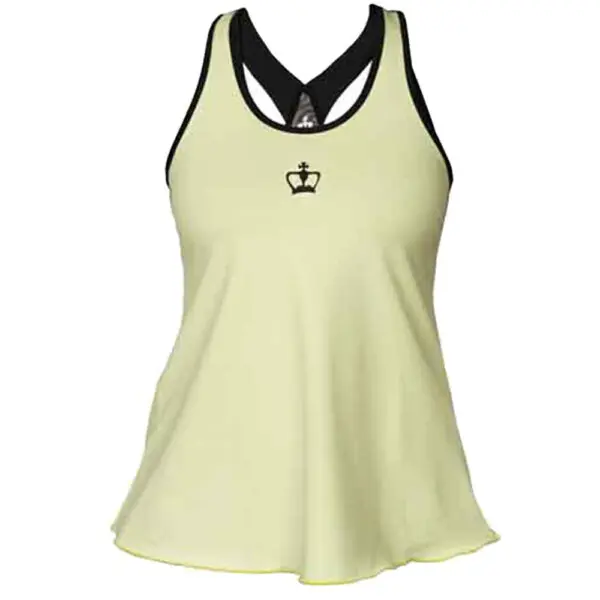 Black Crown Womens Tank Top (Lime)