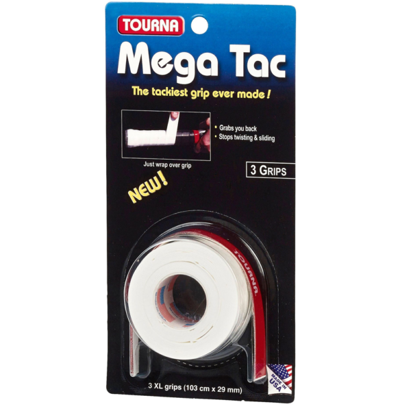 Tourna Grip Mega Tac Overgrip (10 Roll) - White
