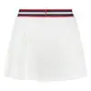 A white pleated skirt with a framed design White pleated skirt with a stylish framed pattern.