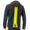 Black hoody with front zipper and drawstring hood
