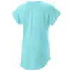 Back view of women's blue W T-shirt