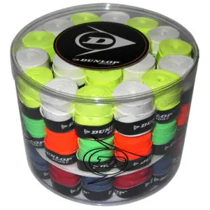 Dunlop Overgrip Multi Assortment - Colorful selection of Dunlop overgrips for racquets.