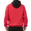 Inko red hoodie with front pocket, showcasing comfortable and stylish design.