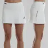 Two professional tennis players engaged in an intense rally during a match.