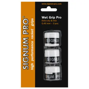 Signum Pro Wet Grip Pro 0.45mm Overgrip (White) 3 Pack