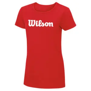 Wilson Womens Script Cotton T-Shirt (Red/White)