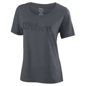 Wilson Womens Script Cotton T-Shirt (Dark Grey)