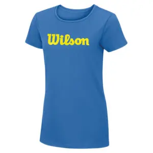 Wilson Womens  Script Cotton T-Shirt (Regatta/Yellow)