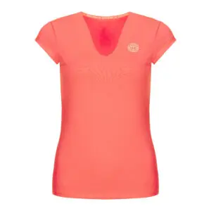 Bidi Badu Bella Tech V-Neck Tee (Coral) X-Large