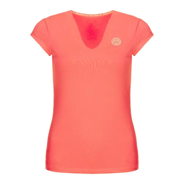 Bidi Badu Bella Tech V-Neck Tee (Coral) X-Large