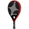 Image of a paddle tennis racket and ball on a court