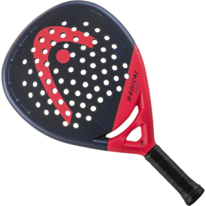 Professional padel player demonstrating powerful swing with full concentration