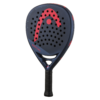 Two professional padel players in a fierce competition, aiming to strike the ball with precision.