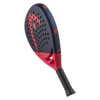 Padel racket with red and black design