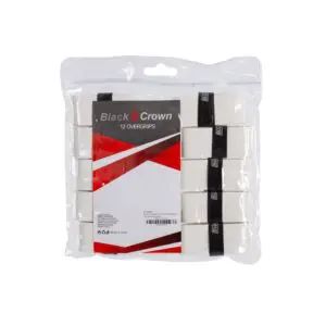 Black Crown White Padel Overgrip (12 Pack)