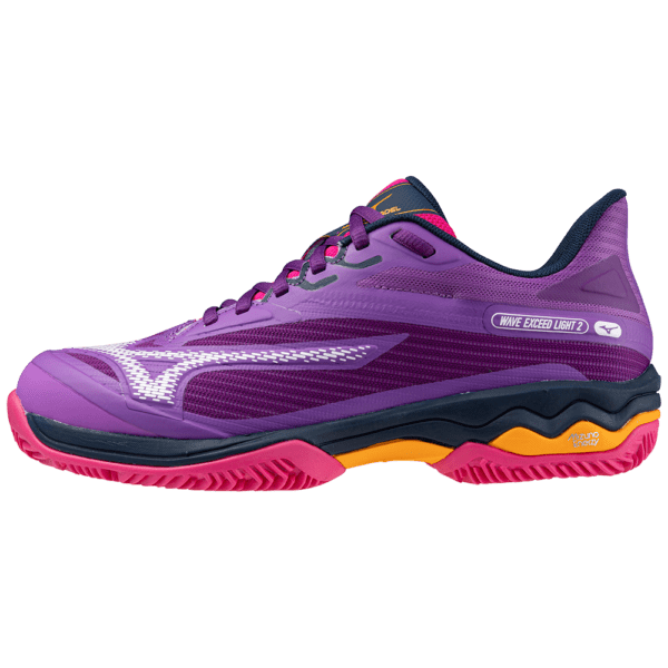 Mizuno Womens Wave Exceed Light 2 Padel Shoe (Hyacinth/White/Fuchsia Purple) (2024)
