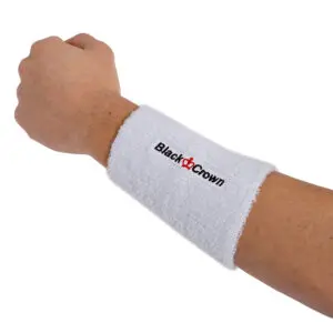 Black Crown Wristband Single Pack (White)