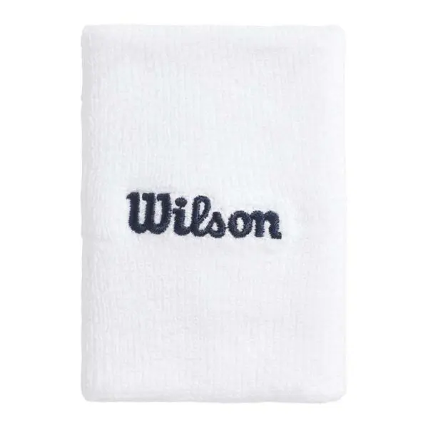 Wilson Wide Terry Wristbands 2 Pack (White)