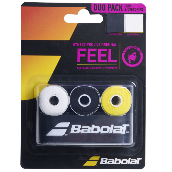 Babolat Syntec Pro/VS Original Grip Duo Pack (Black/Yellow/White)