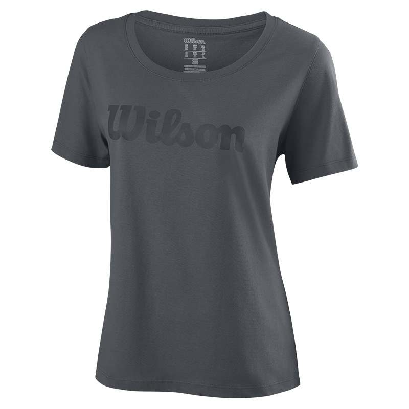 Wilson Womens Script Cotton T-Shirt (Dark Grey)