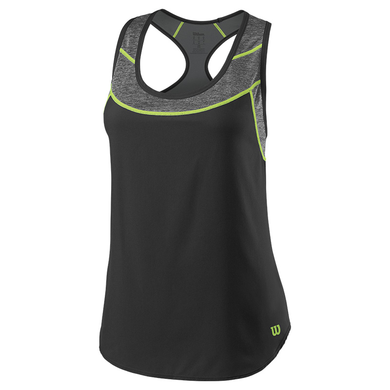 Wilson Womens Urban Wolf II Hybrid Tank Top (Black/Dark Grey)