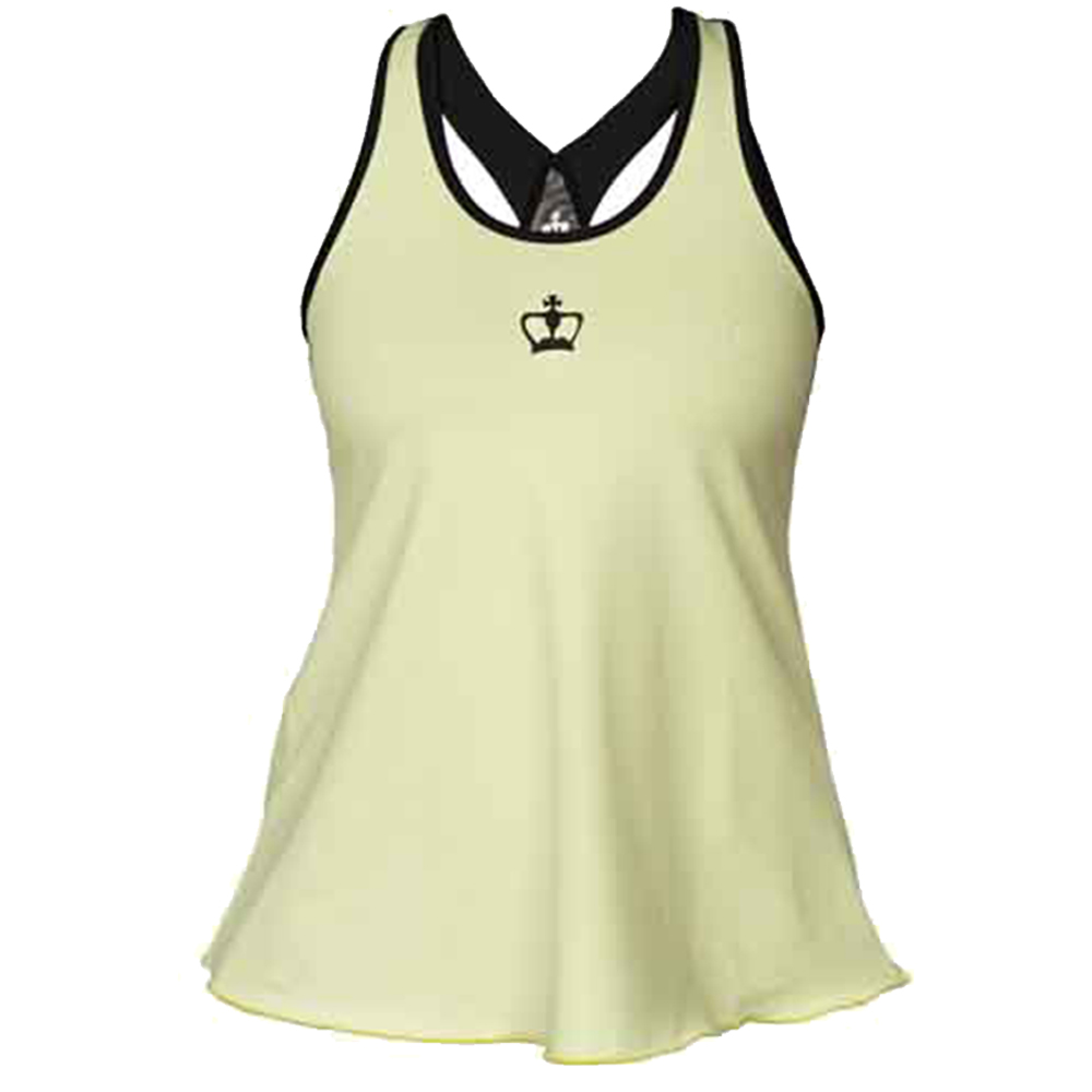 Black Crown Womens Tank Top (Lime)