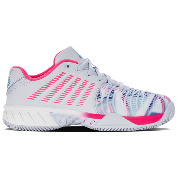 K-Swiss Womens Express Light 3 Padel Shoe (Arctic Ice/White/Neon Pink) (2024)