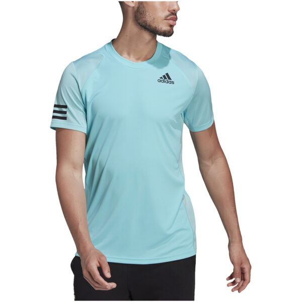 Adidas Mens Club 3 Stripe T-Shirt (Aqua) - Size: XX-Large