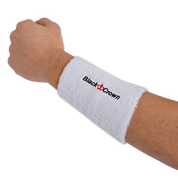 Black Crown Wristband Single Pack (White)