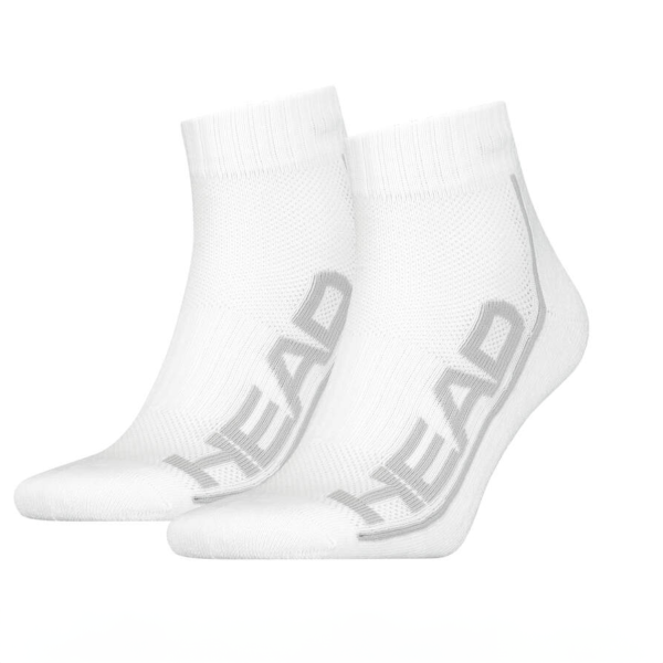 Head Mens Performance Stripe Quarter Socks White (2 Pack)