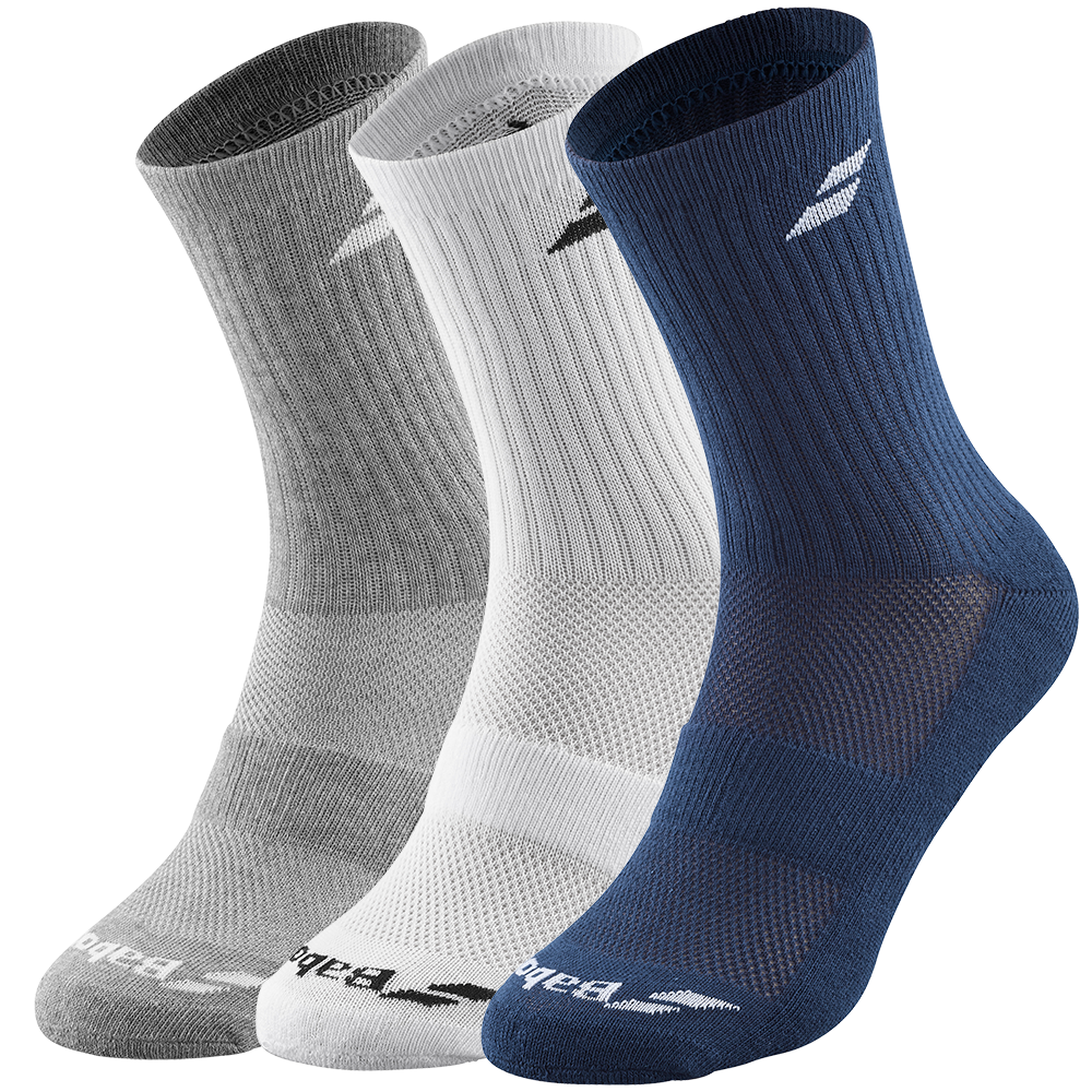 Babolat Socks (3 Pairs) (White/Estate Blue/Grey)