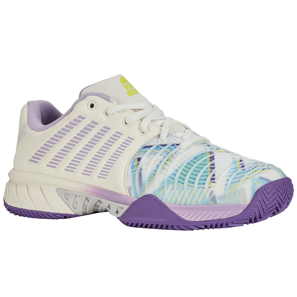 K-Swiss Womens Express Light 3 Padel Shoe (Snow White/Purple Heart/Evening Primrose)