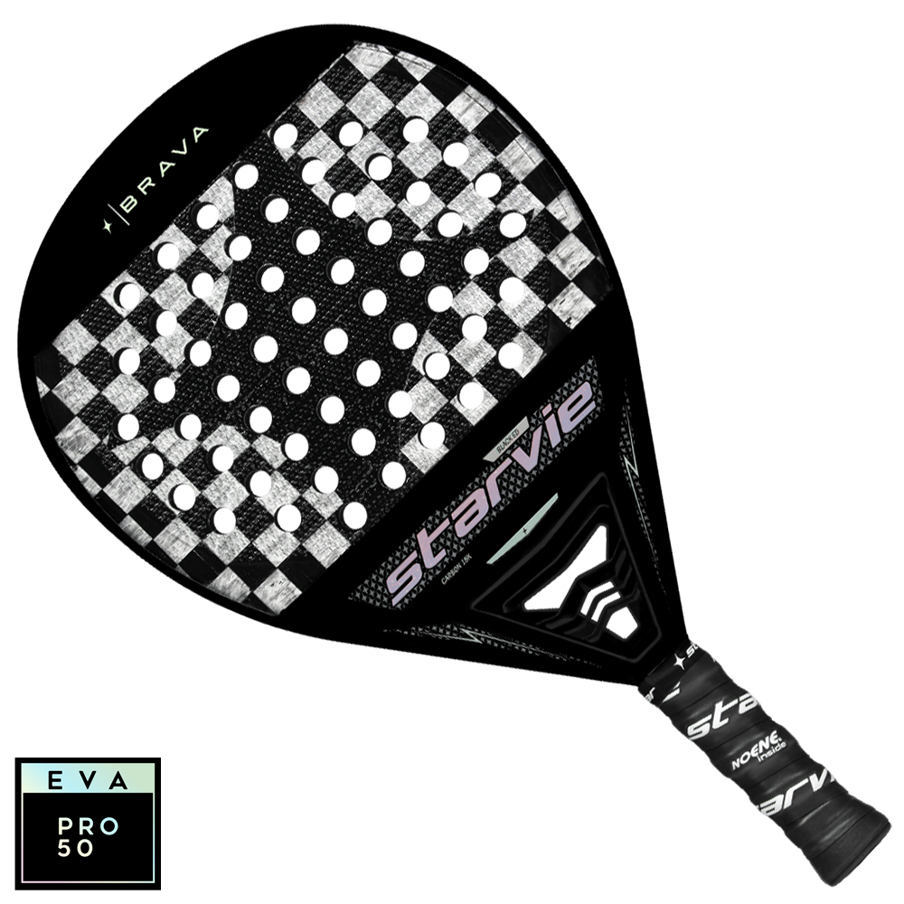 Starvie Brava Soft Padel Tennis Schläger – Tropfenform, EVA Soft Kern, Carbon/Aramid, 355–375 G