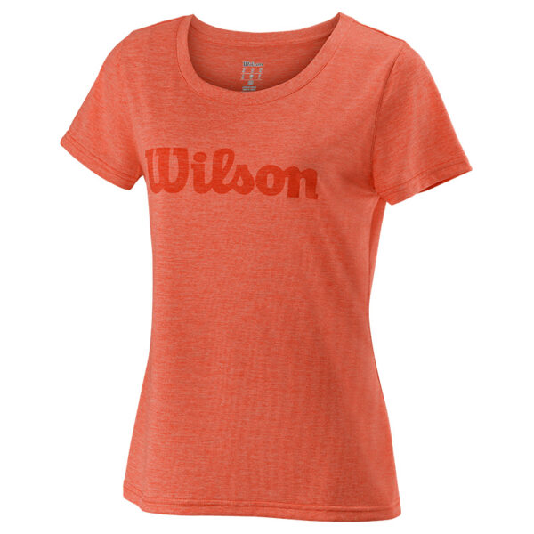 Wilson Womens  Urban Wolf II Script Tech T-Shirt (Red) - X-Small