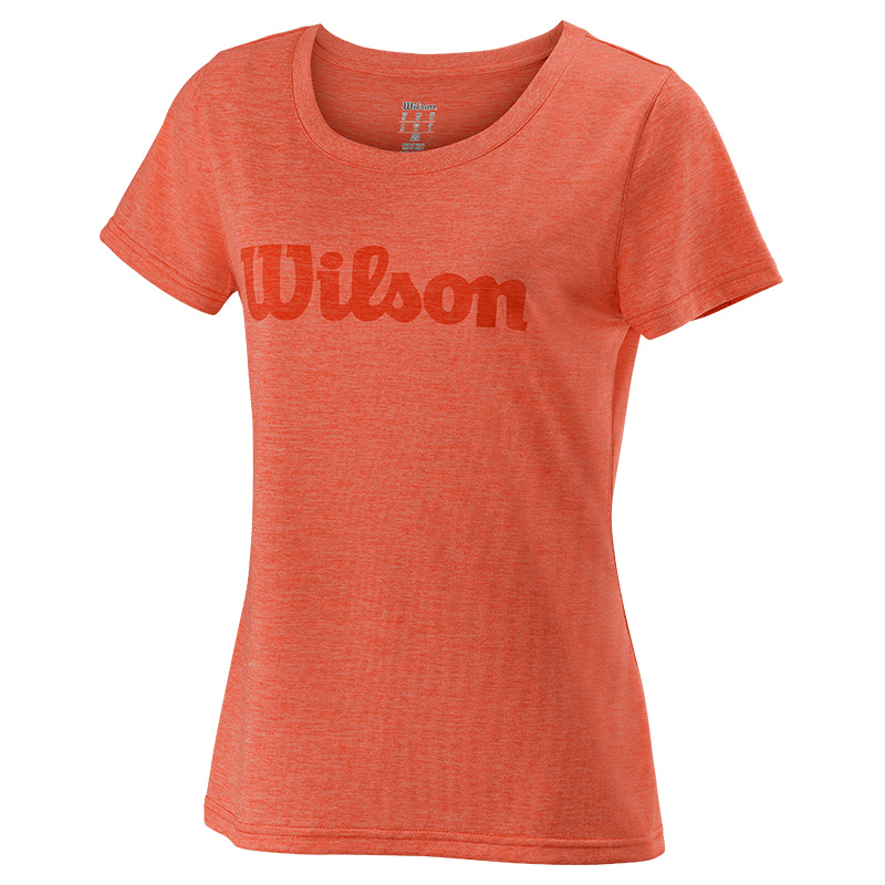 Wilson Womens  Urban Wolf II Script Tech T-Shirt (Red) - X-Small