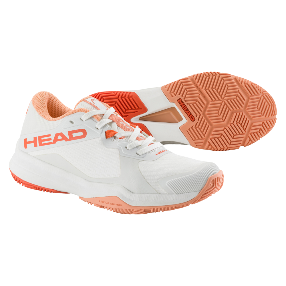 Head Womens Motion Team Padel Shoe (White/Coral) (2024)