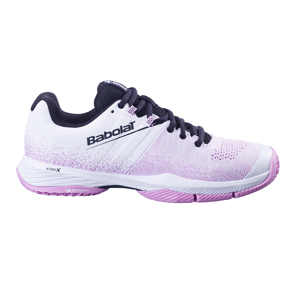 Babolat Womens Sensa Padel Shoes (White/Lilac) (2025)