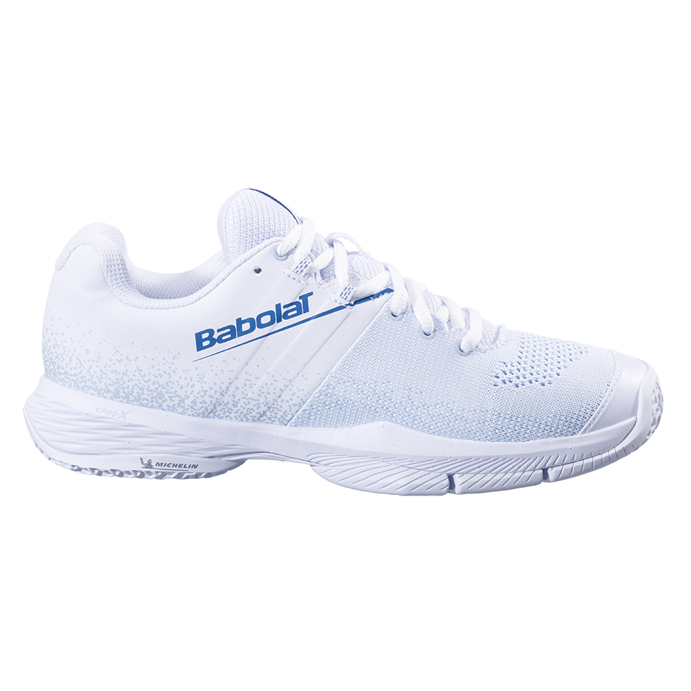 Babolat Womens Sensa Padel Shoes (White/Cool Blue) (2025)