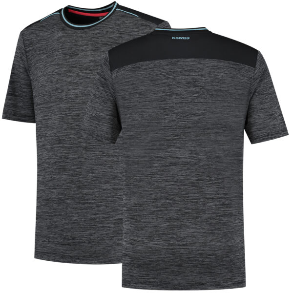 K-Swiss Mens Hypercourt Melange T-Shirt - Jet Black - Small