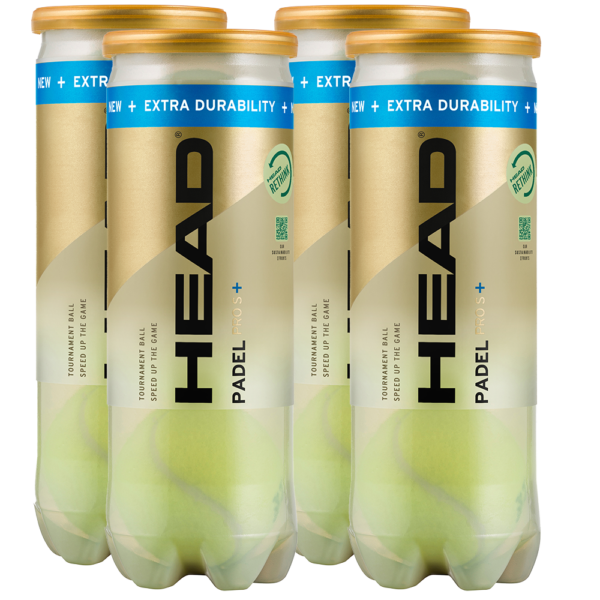 Head Padel Pro S+ Padel 3 Ball Tube (Dozen)
