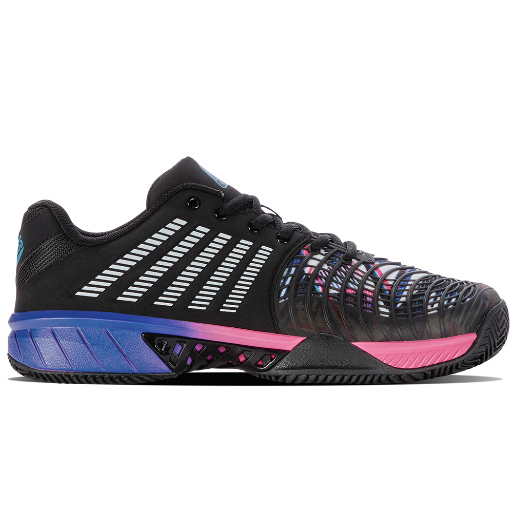 K-Swiss Mens Express Light 3 Padel Shoe (Black/True Blue/Neon Pink) (2024) - Size 7 UK