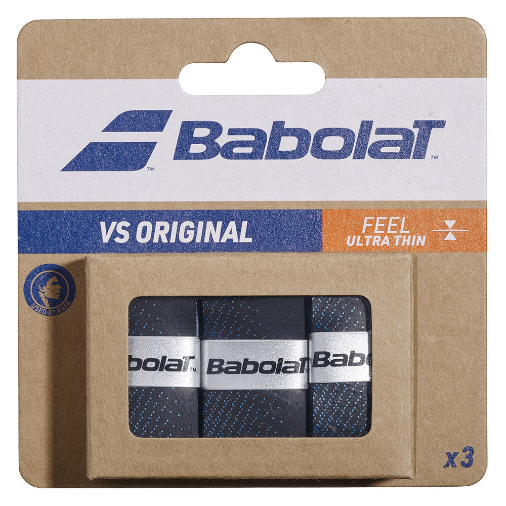 Babolat VS Original Overgrip (Black/Blue) (3 Pack)