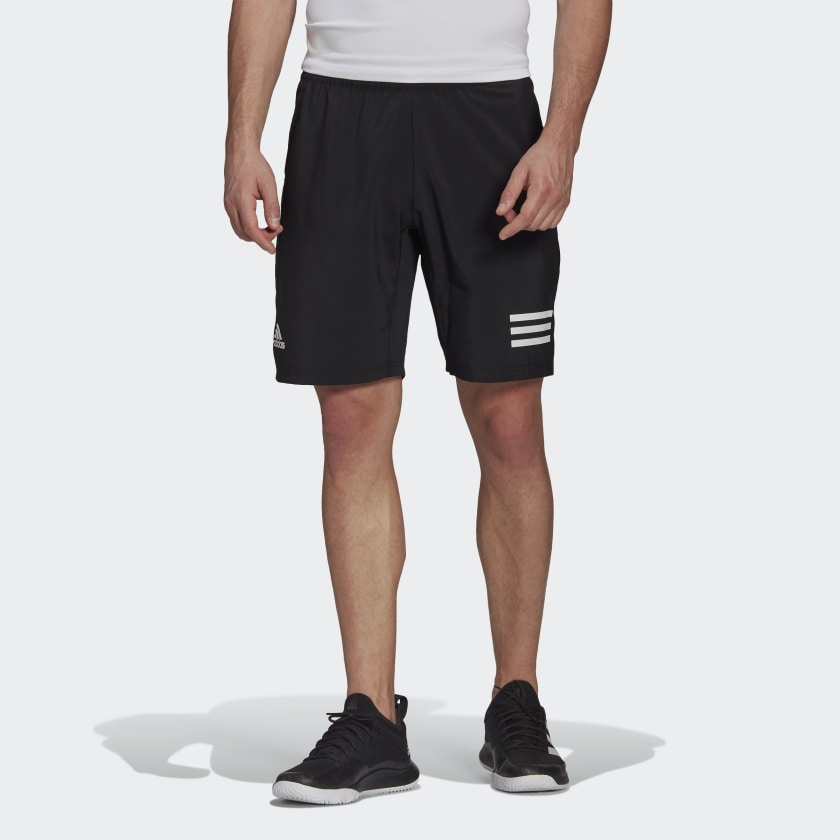 Adidas Mens Club 3 Stripe Shorts (Black) - Size: X-Large