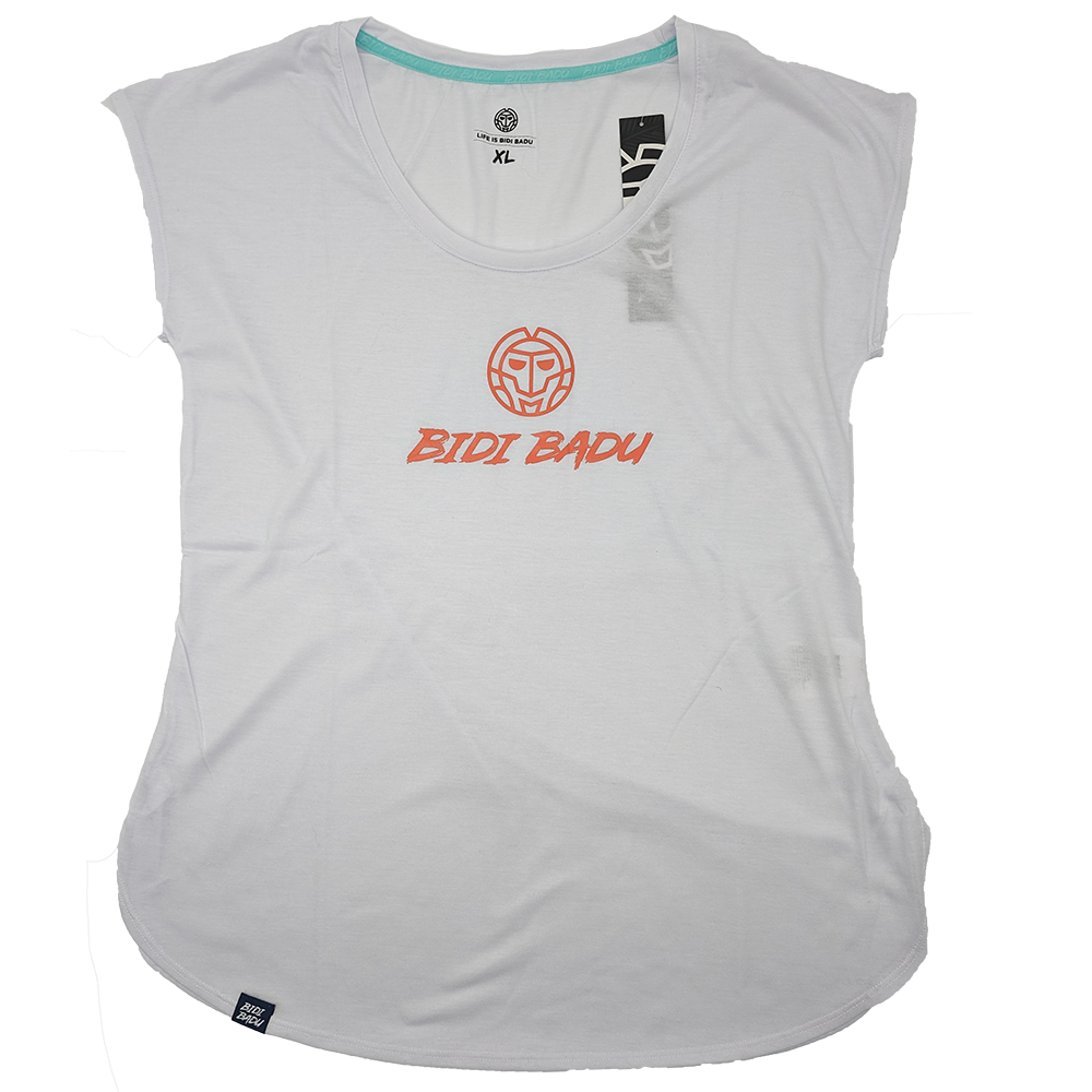 Bidi Badu Bella Tech V-Neck T-Shirt (White/Pink) - Clothing Size: Large