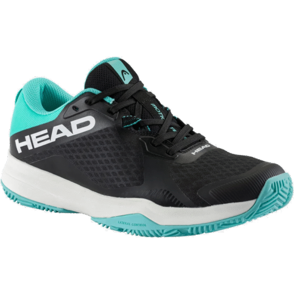 Head Mens Motion Team Padel Shoe (Black/Teal) - Size 10.5 UK