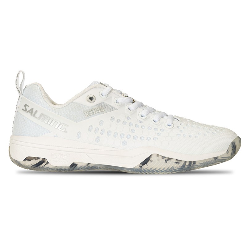 Salming Rebel Women's Padel Shoes (White/Silver) - Size: 5.5 UK