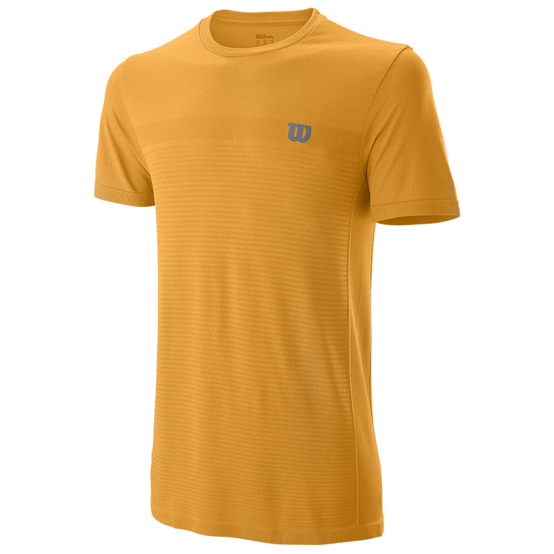 Wilson Competition Seamless Mens Crew Shirt  - Orange, Small