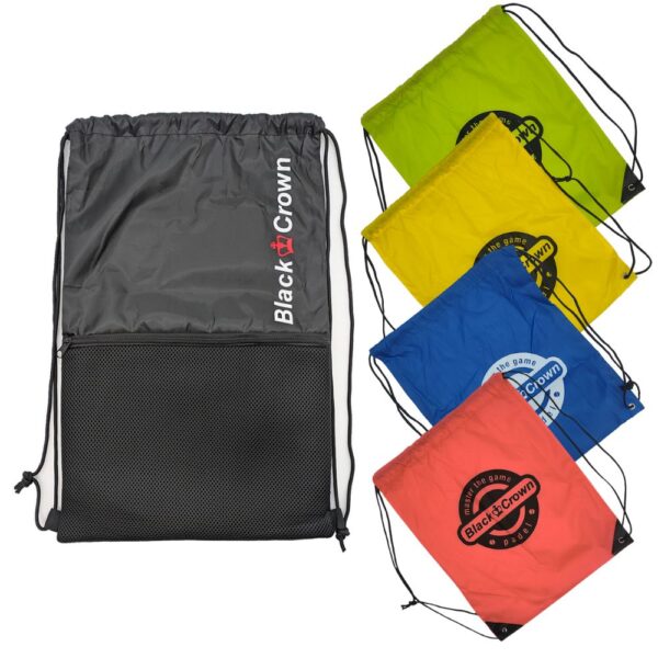 Black Crown Drawstring Bag