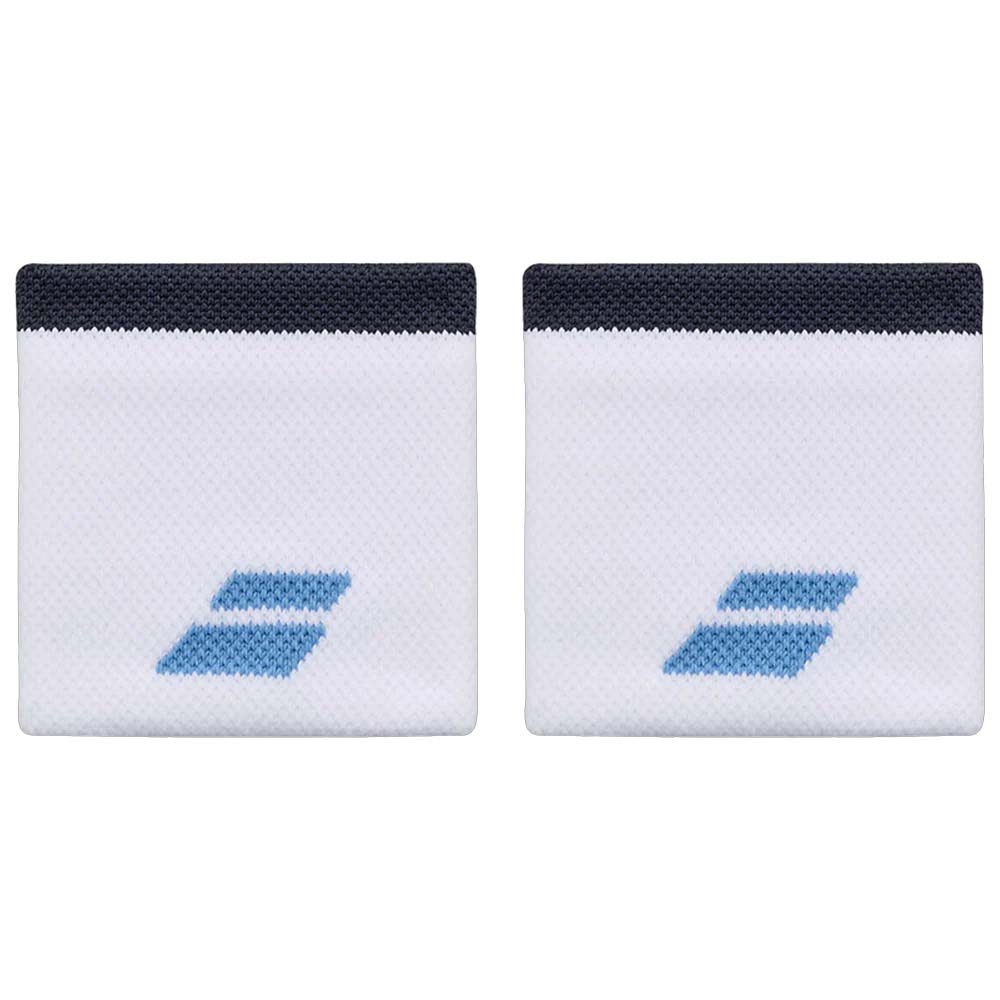 Babolat Logo Wristband (2 Pack) White/Drive Blue