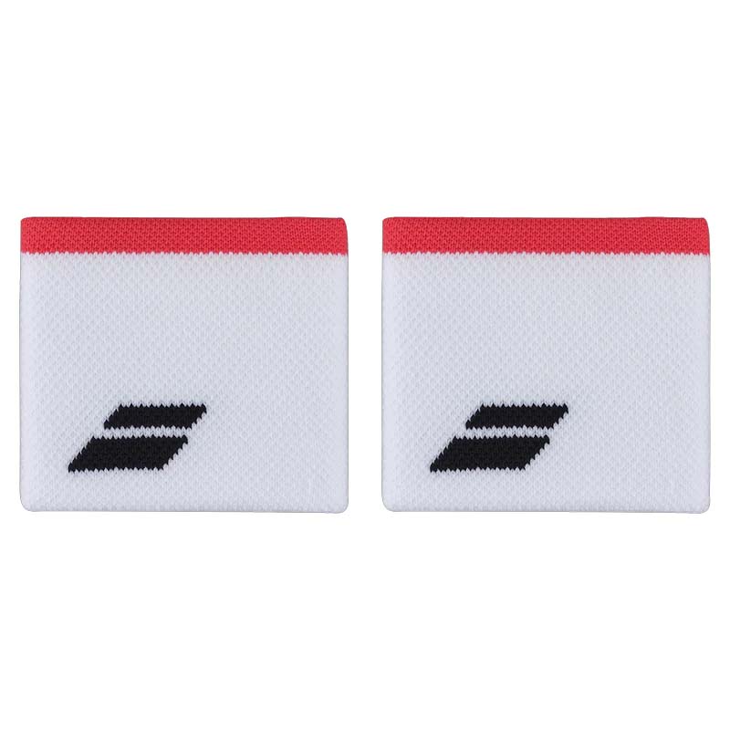 Babolat Logo Wristband (2 Pack) White/Strike Red